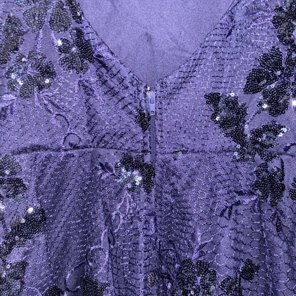 City Studio Sequined Embroidered Fit & Flare Dress | Navy 7 | NWT - Picture 4 of 6